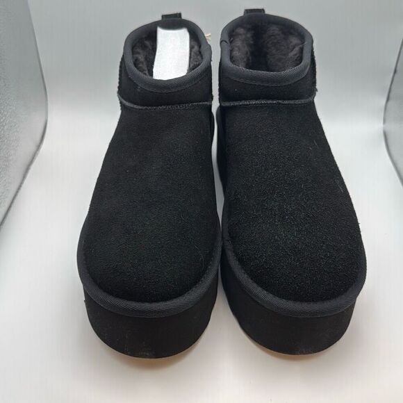 CUSHIONAIRE Cozy Womenβs Platform Ankle Boots SIZEβ9.5 BLACK - Picture 2 of 7